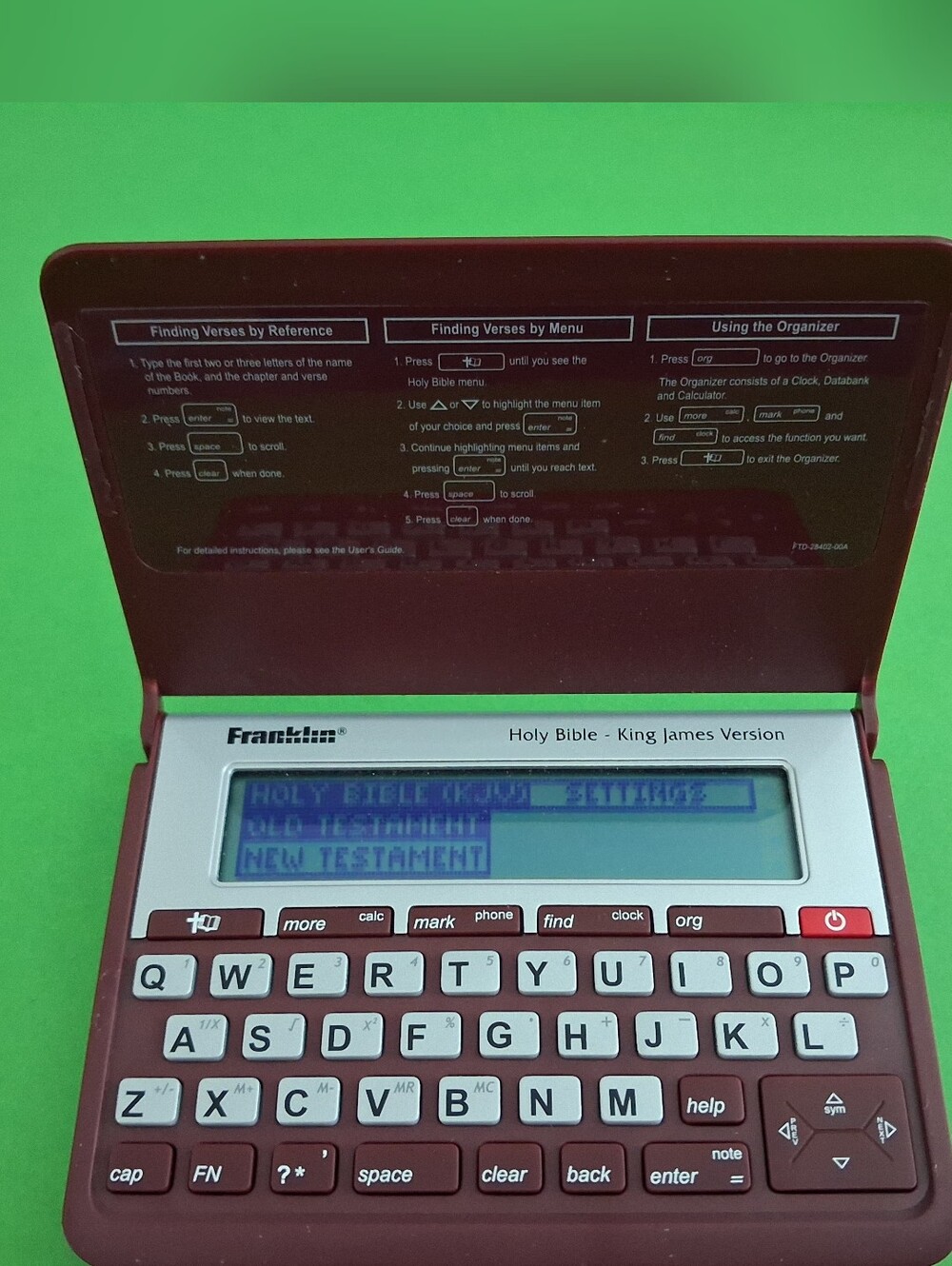 Franklin Holy Bible King James Version Electronic Bible Organizer Vintage